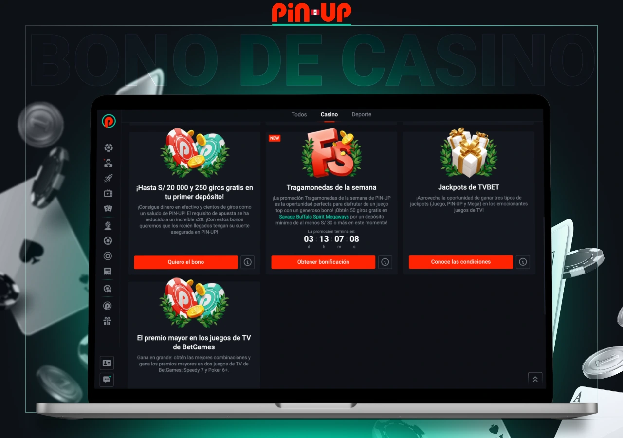 Ofertas de bonos en el casino en línea Pin-Up